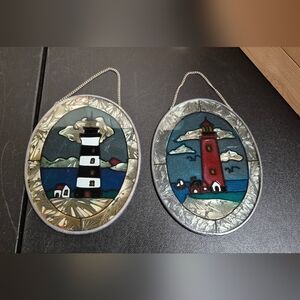 2 lighthouse sun catchers